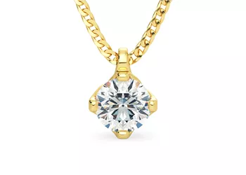 Round Brilliant Amia Diamond Pendant in 18K Yellow Gold