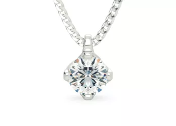 Round Brilliant Amia Diamond Pendant in Platinum