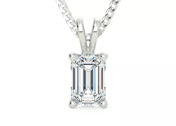 Emerald Ettore Diamond Pendant in Platinum