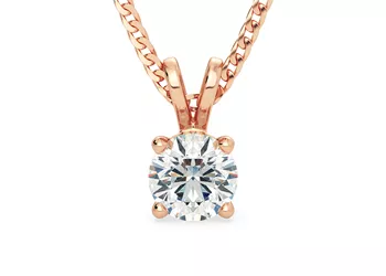 Round Brilliant Mirabelle Diamond Pendant in 18K Rose Gold
