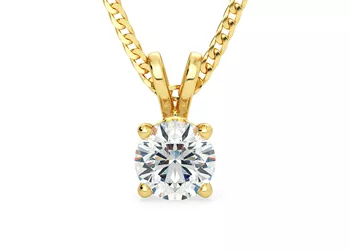 Round Brilliant Mirabelle Diamond Pendant in 18K Yellow Gold
