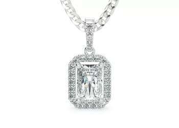Emerald Bijou Diamond Pendant in Platinum