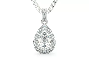 Pear Bijou Diamond Pendant in Platinum
