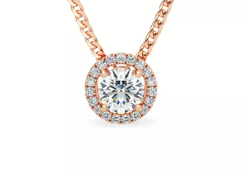 Round Brilliant Bijou Diamond Pendant in 18K Rose Gold