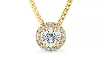 Round Brilliant Bijou Diamond Pendant in 18K Yellow Gold