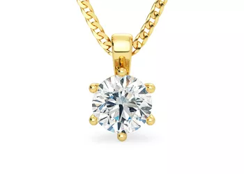 Round Brilliant Bellezza Diamond Pendant in 18K Yellow Gold