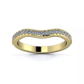 18K Yellow Gold 2.5mm Gentle Wave Half Grain Diamond Set Ring