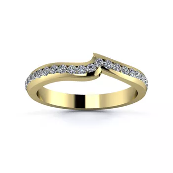 18K Yellow Gold 2.5mm Fitted Half Channel Diamond Set Ring