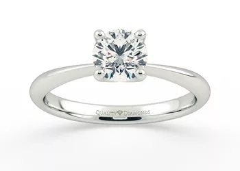 Half Carat Round Brilliant Solitaire Diamond Engagement Ring in Platinum 950