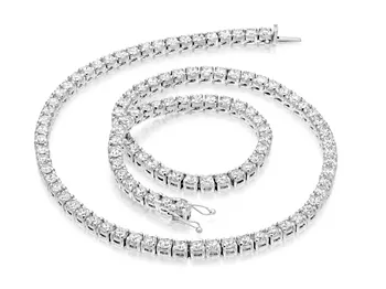 6ct Ettore Diamond Tennis Necklace in 18K White Gold