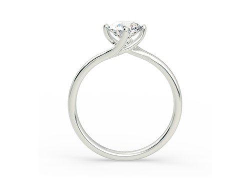 A Solitaire Four Claw Twist Diamond Engagement Ring