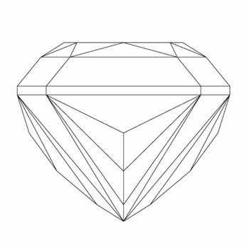 A loose radiant shape diamond vector