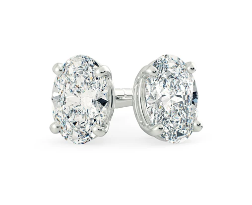 Oval Cut Diamond Earrings