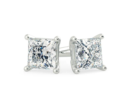 Princess Cut Diamond Earrings