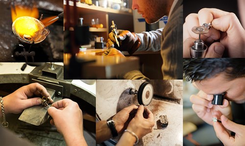 A goldsmith making custom diamond jewellery