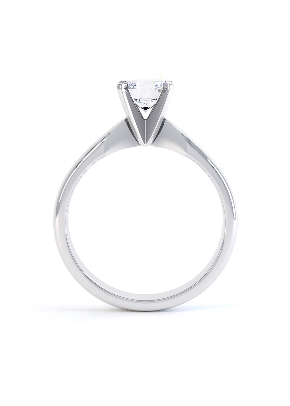 Tapered Classic Oval Cut Solitaire Engagement Ring