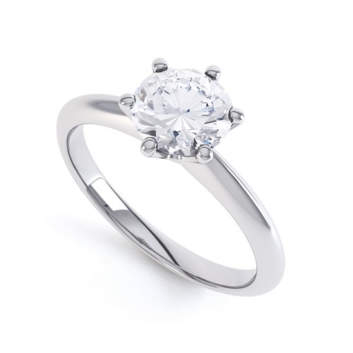 Six Claw Classic Tiffany Style Diamond Engagement Ring