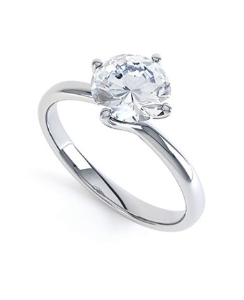 Round Brilliant Abbraccio Diamond Ring in Platinum