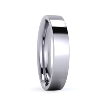 Palladium 950 4mm Medium Weight Flat Court Flat Edge Wedding Ring