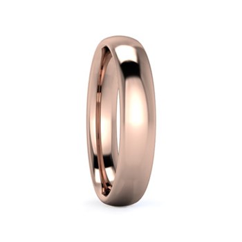 18K Rose Gold 4mm Medium Weight Slight Court Wedding Ring