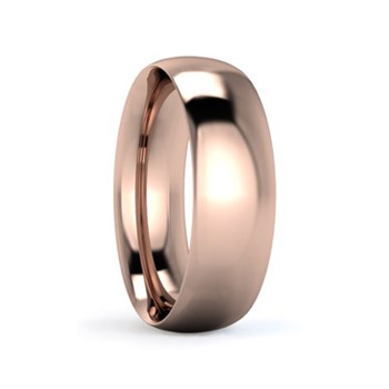 18K Rose Gold 6mm Medium Weight Traditional Court Wedding Ring