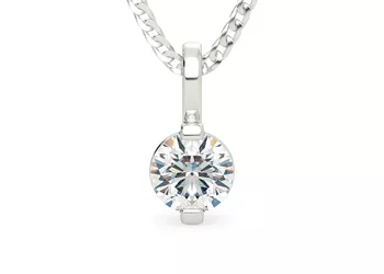 Round Brilliant Anita Diamond Pendant in Platinum