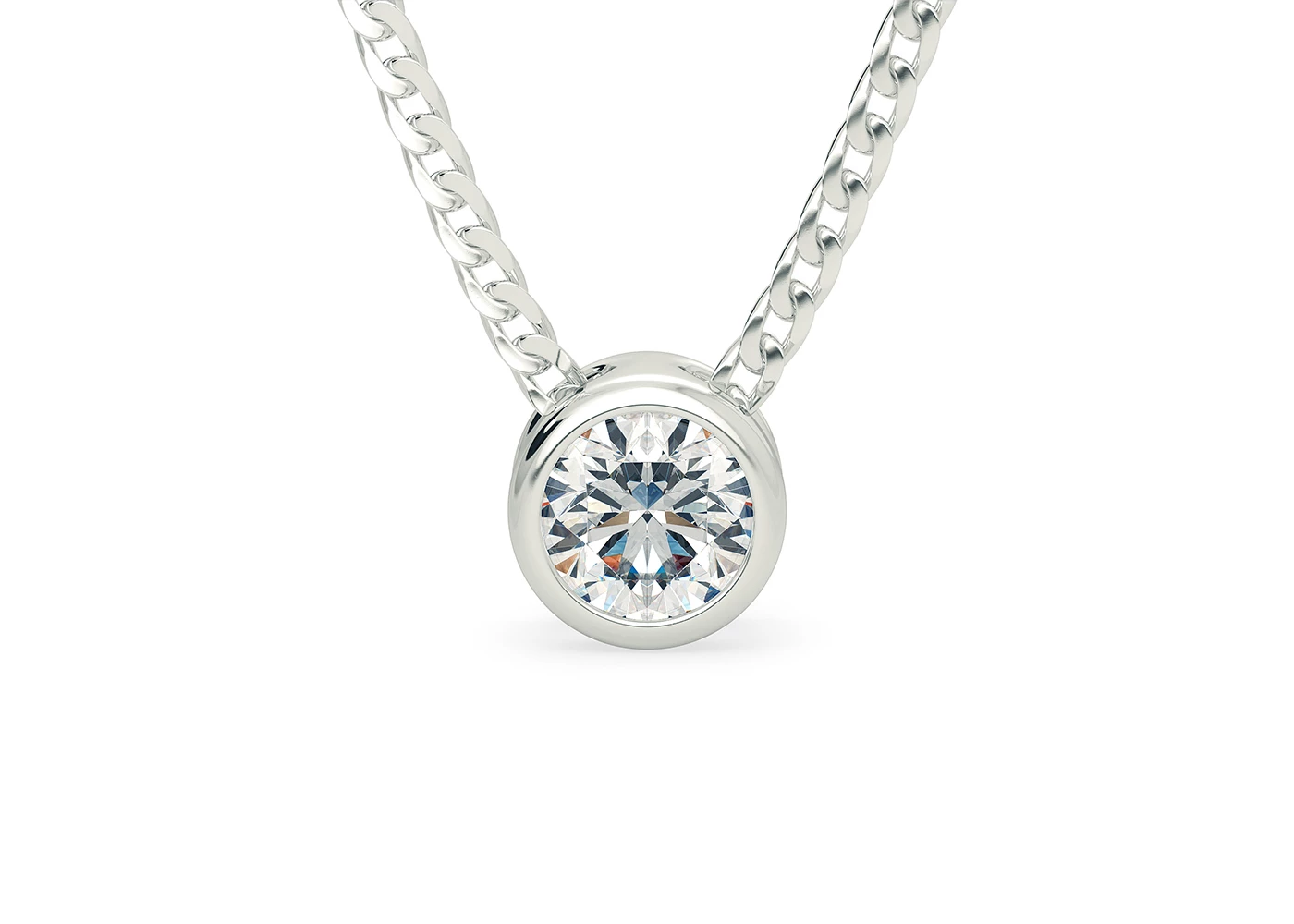 Round Brilliant Carina Diamond Pendant in Platinum