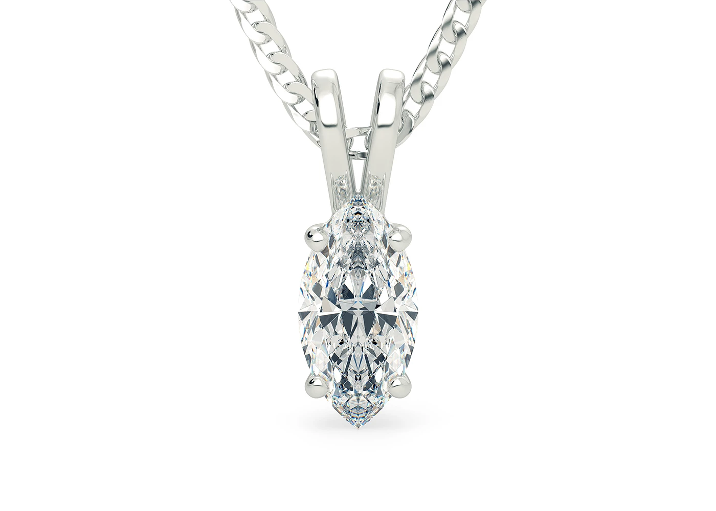 Marquise Ettore Diamond Pendant in 18K White Gold