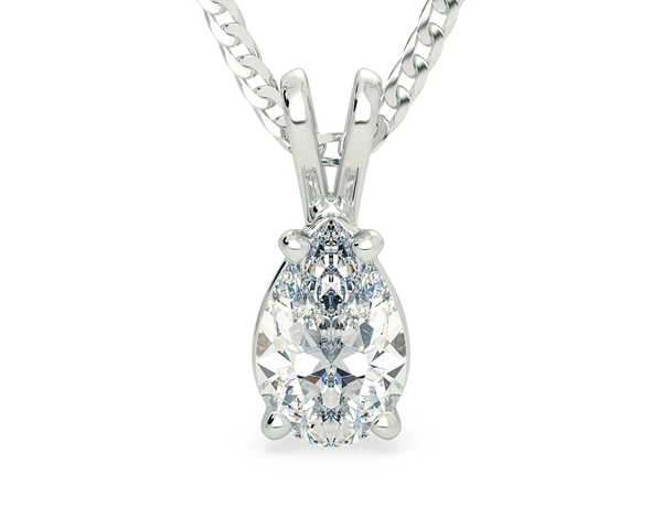Pear Ettore Diamond Pendant in 18K White Gold
