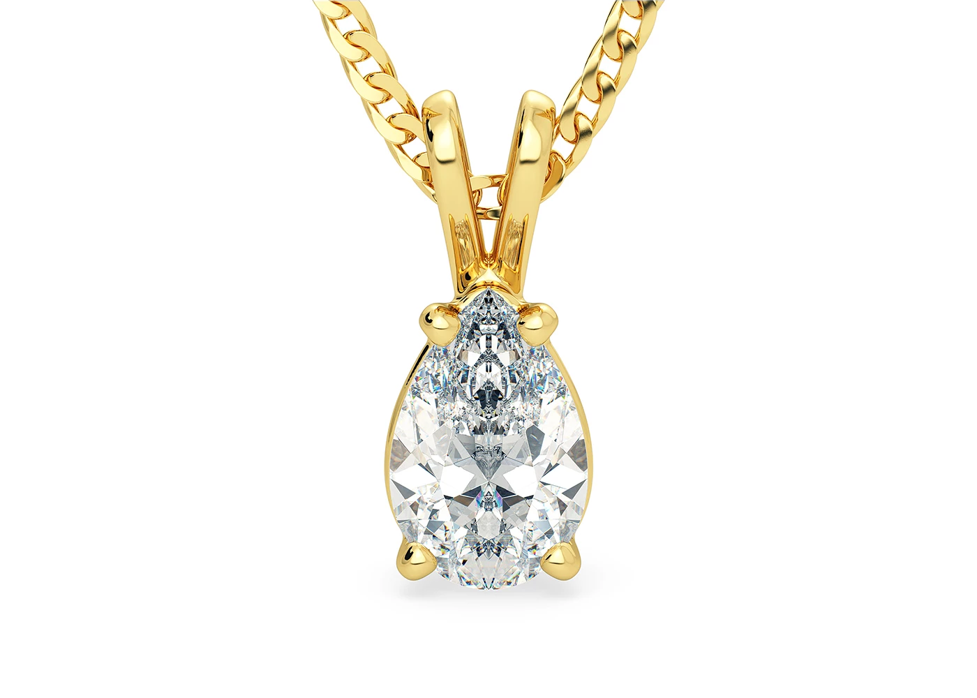 Pear Ettore Diamond Pendant in 18K Yellow Gold