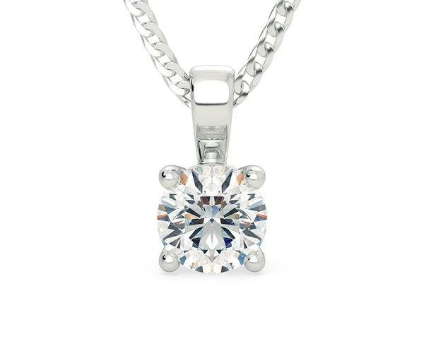 Round Brilliant Ettore Diamond Pendant in Platinum
