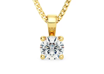 Round Brilliant Ettore Diamond Pendant in 18K Yellow Gold