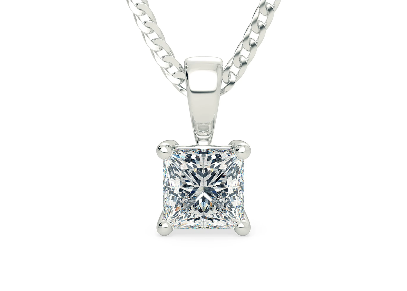 Princess Mirabelle Diamond Pendant in Platinum