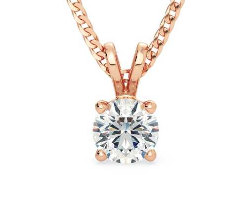 18K Rose Gold Diamond Pendants