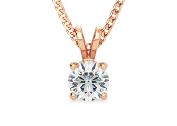 Round Brilliant Mirabelle Diamond Pendant in 18K Rose Gold