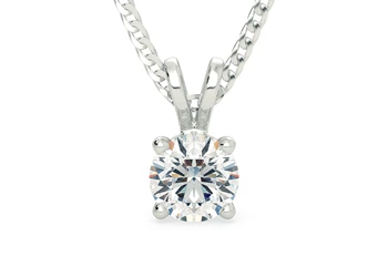 Round Brilliant Mirabelle Diamond Pendant in 18K White Gold