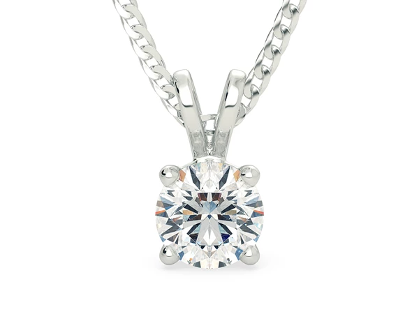 Round Brilliant Mirabelle Diamond Pendant in Platinum