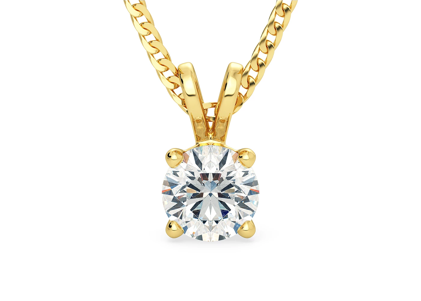 Round Brilliant Mirabelle Diamond Pendant in 18K Yellow Gold