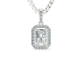 Emerald Bijou Diamond Pendant in Platinum