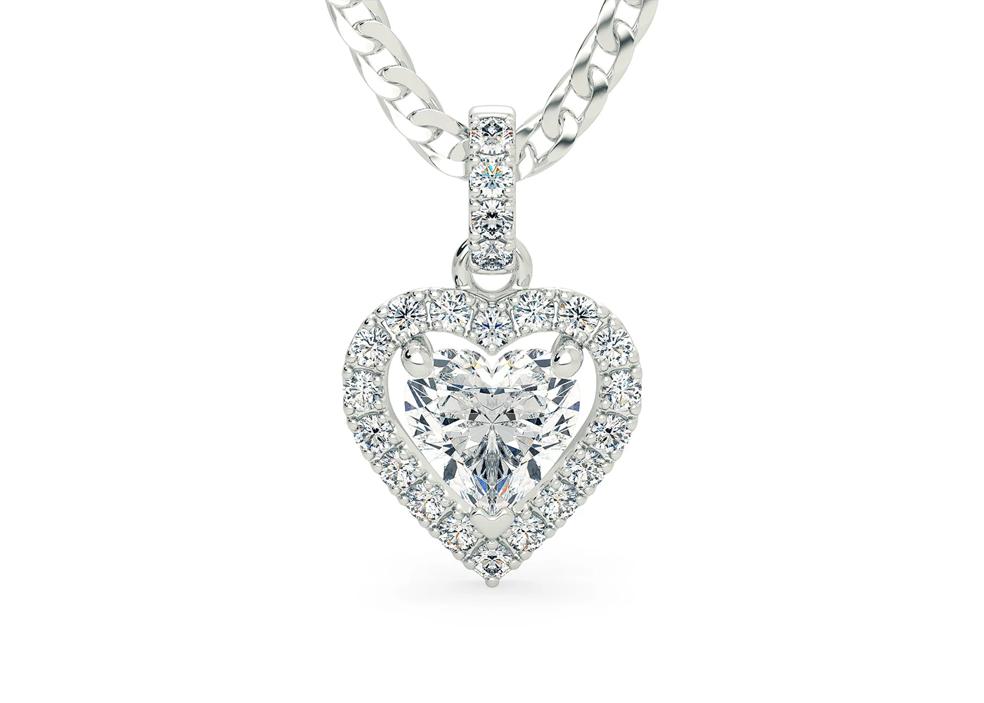 Heart Bijou Diamond Pendant in Platinum