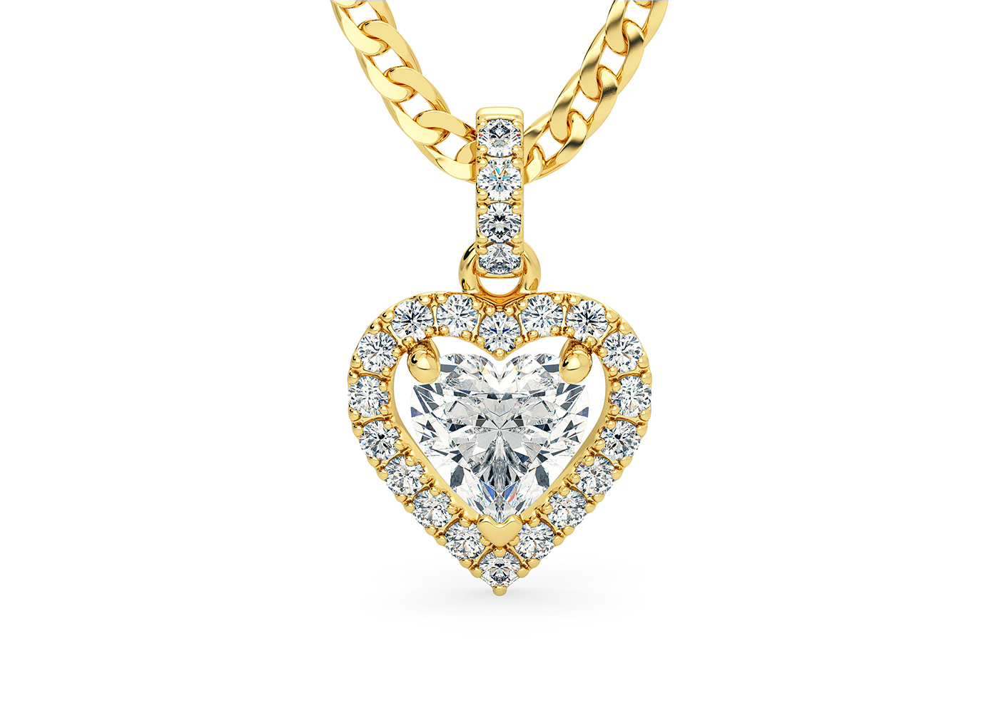 Heart Bijou Diamond Pendant in 18K Yellow Gold