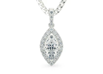 Marquise Bijou Diamond Pendant in Platinum