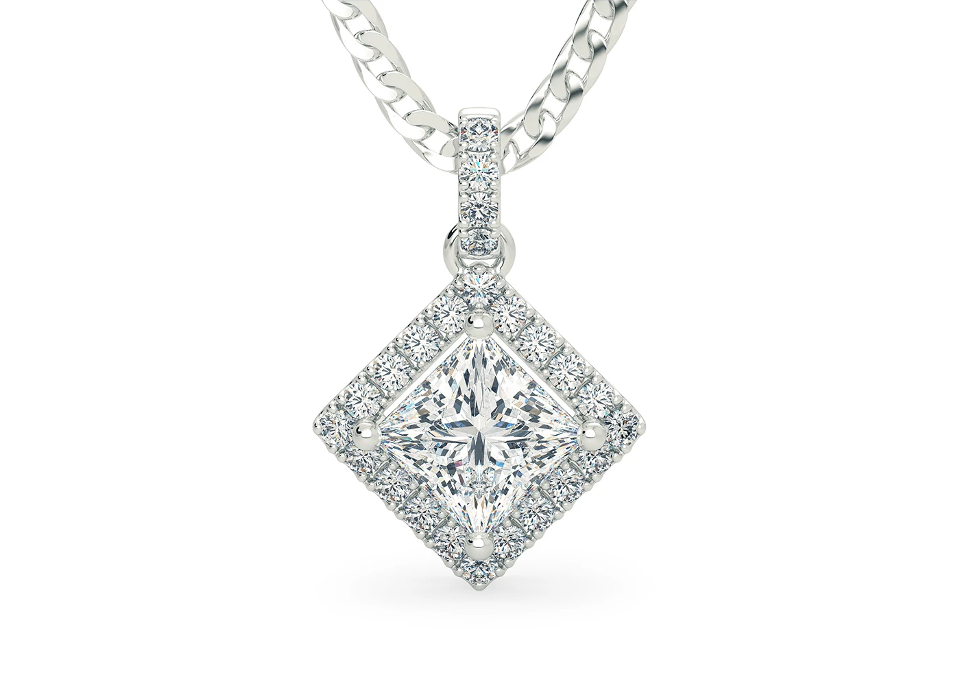 Princess Bijou Diamond Pendant in Platinum