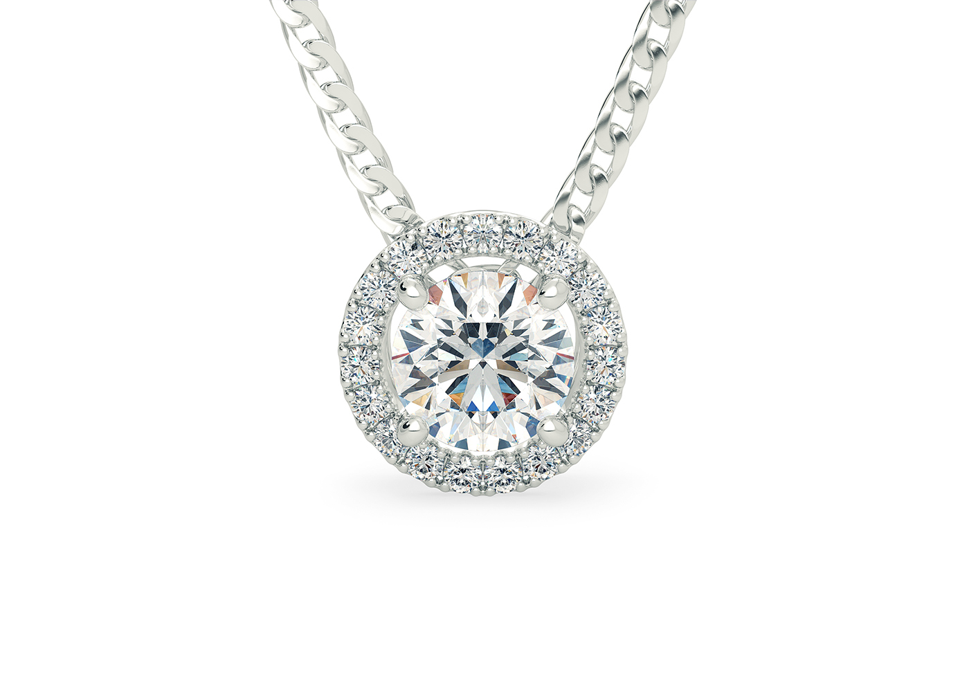 Round Brilliant Bijou Diamond Pendant in Platinum