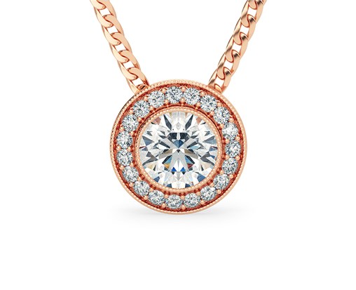 18K Rose Gold Diamond Necklaces