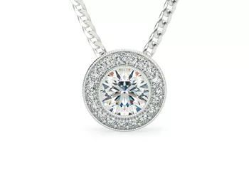 Round Brilliant Dante Diamond Pendant in Platinum