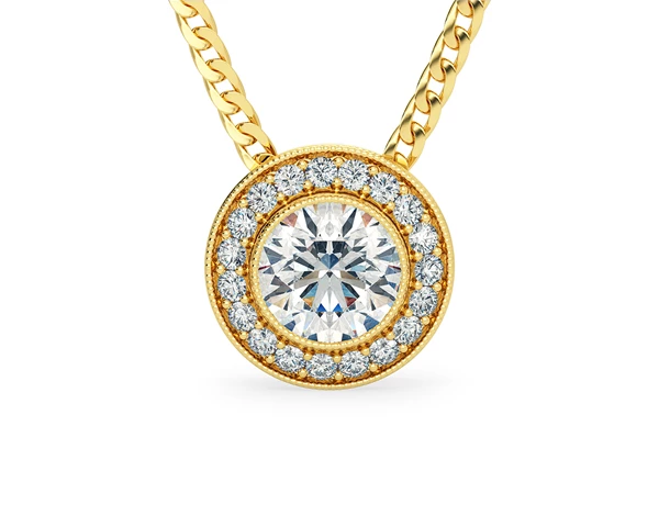Round Brilliant Dante Diamond Pendant in 18K Yellow Gold
