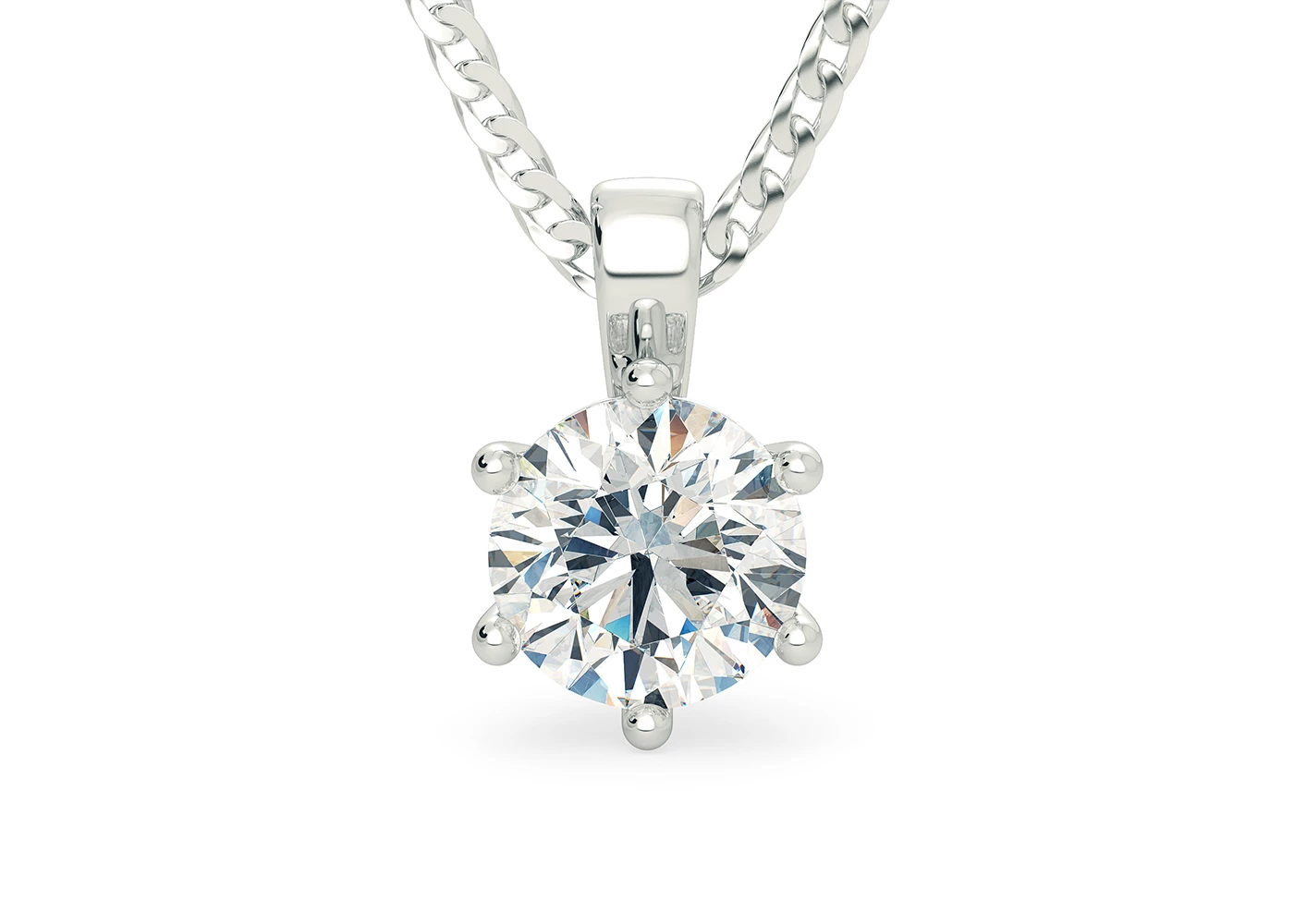 Round Brilliant Bellezza Diamond Pendant in Platinum