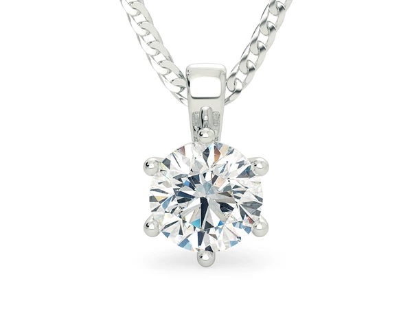 Round Brilliant Bellezza Diamond Pendant in 18K White Gold