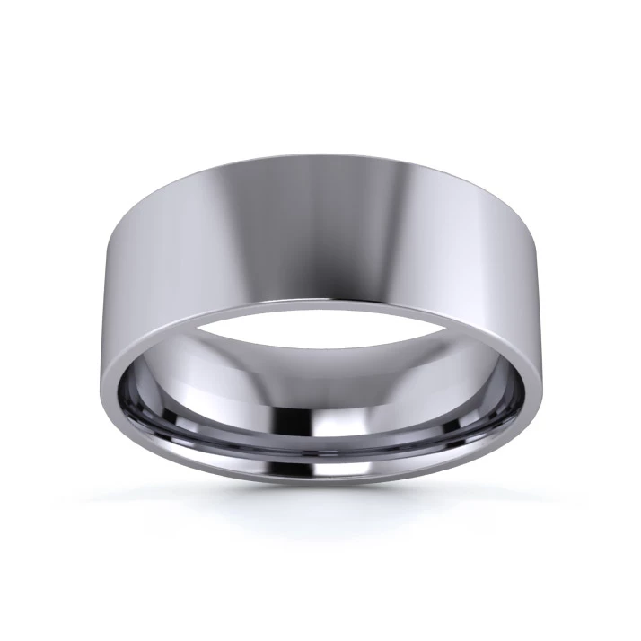 Platinum 950 7mm Light Weight Flat Court Flat Edge Wedding Ring